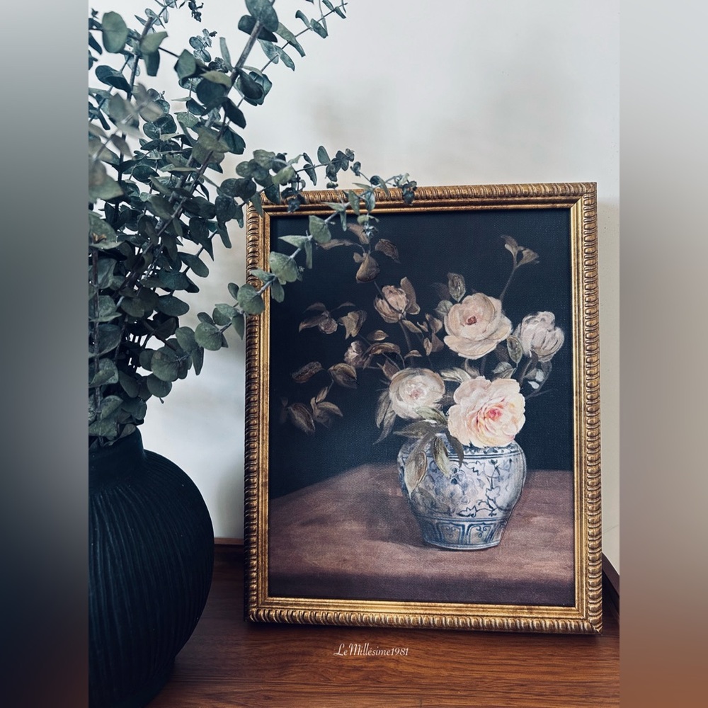 Vintage Art Painting Elegance in Bloom | Roses in Porcelain |